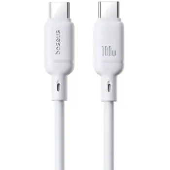 Baseus Silky Series Καλώδιο USB-C σε USB-C 100W Λευκό 1m (P10377704213-00)