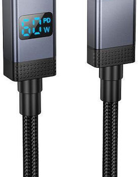 Hoco X118 Καλώδιο USB-C σε USB-C 60W Μαύρο 1m (HC-X118CC-BK)